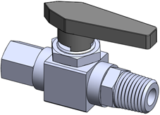 Válvula esfera mini macho x fêmea NPT 6.500psi